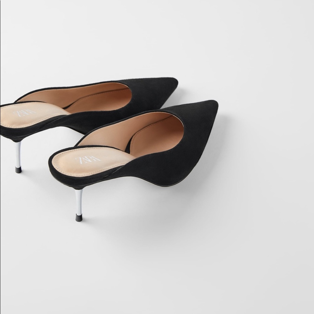 Zara heeled leather mules